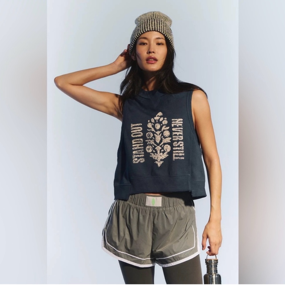 NWT Free People Movement Intercept Tank Logo in Indigo Size XL